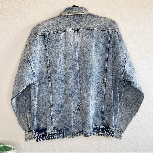 ✨Vintage East West | Oversized Acid Wash Floral Denim Jean Jacket - Picture 11 of 16